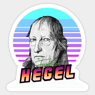 Georg Wilhelm Friedrich Hegel portrait - space synthwave retro Sticker